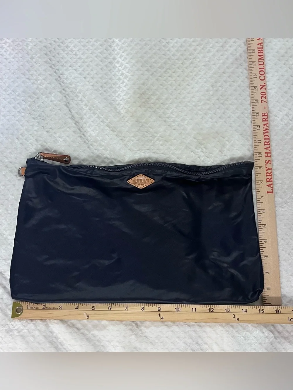 MZ Wallace Nylon Travel Pouch Cosmetic Makeup Toiletries Bag 9” x 15” Navy Blue